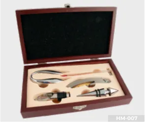 Set para vino en caja de madera